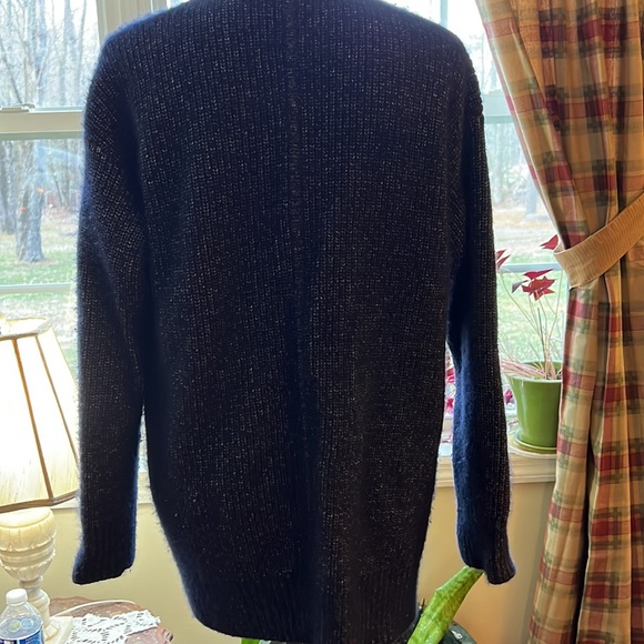 Adam Lippes 57%Silk 30Cashmere and 13Polyamide Navy Merle size M - Picture 12 of 12